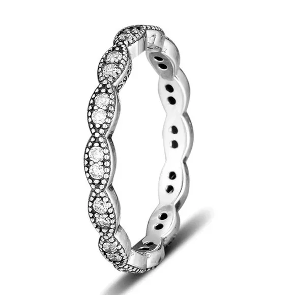 Pandora Jewelry Pandora Silver Cz Sparkling Leaves Ring Poshmark